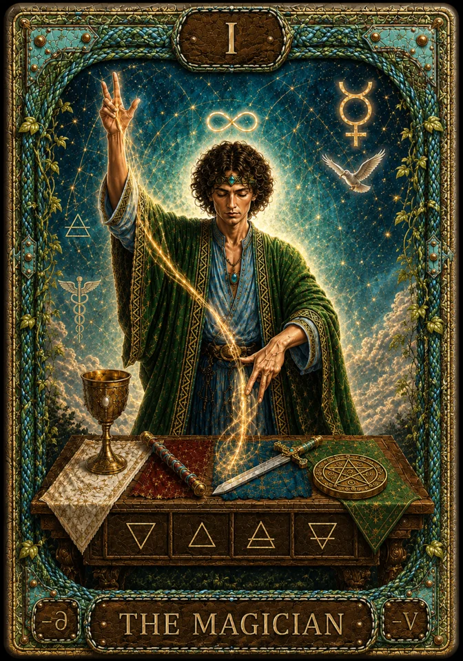 I The Magician / Mercury — an image of a symbol translated between languages